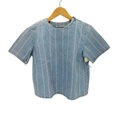 ティーバイアレキサンダーワン T by Alexander Wang 21SS ストライプ デニムブラウス S/S レディース US:0-2