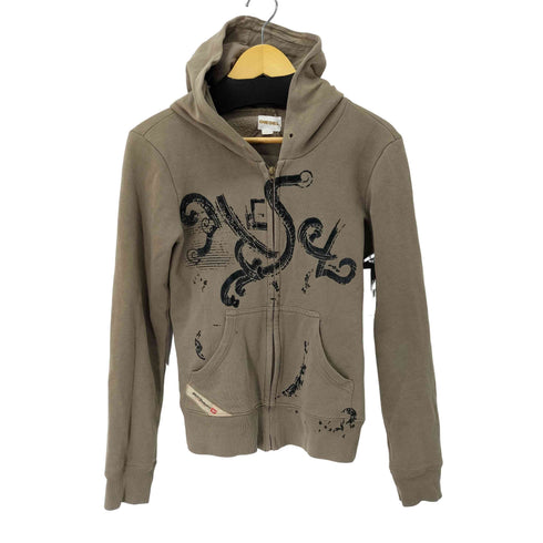 ディーゼル DIESEL グラフィックプリントクロップドパーカー Y2K レディース import:S