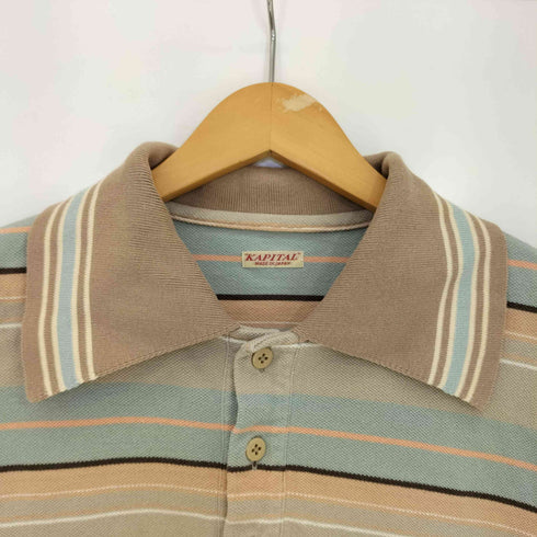 キャピタル KAPITAL Multi Border Kanoko Box Polo Shirt ボーダー ポロシャツ メンズ JPN:3