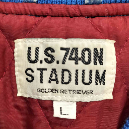 U.S.740N STADIUM GOLDEN RETRIEVER YBS ジップ Japan 日本列島 刺繍 中綿 スカジャン 裏地 キルティング メンズ M~L