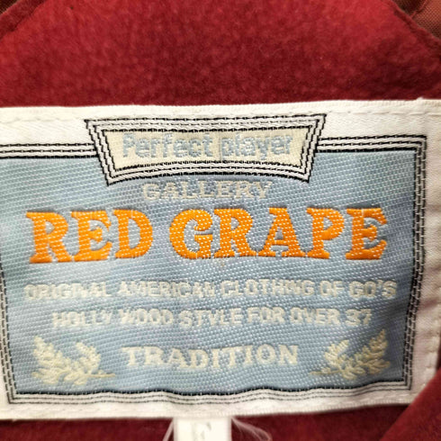 RED GRAPE YBS ジップ POPBEAGLE アニマル 刺繍 ベロア レーヨン 中綿 ブルゾン ジャケット 裏地 キルティング メンズ FREE