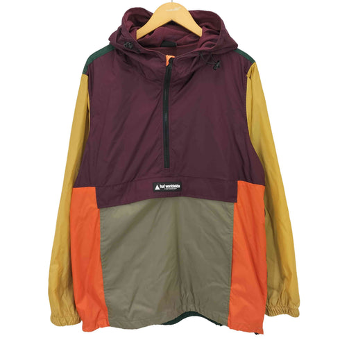 ハフ HUF COYOTE TRAIL ANORAK JACKET カラーブロック ナイロン アノラック パーカー メンズ import:L
