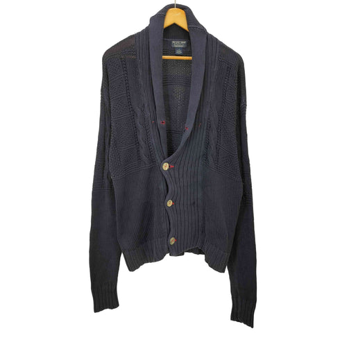 ポロジーンズカンパニーラルフローレン POLO JEANS COMPANY RALPH LAUREN 90-00s シェルボタン ショールカラー ケーブル編み カーディガン メンズ import:L