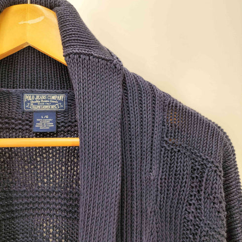 ポロジーンズカンパニーラルフローレン POLO JEANS COMPANY RALPH LAUREN 90-00s シェルボタン ショールカラー ケーブル編み カーディガン メンズ import:L
