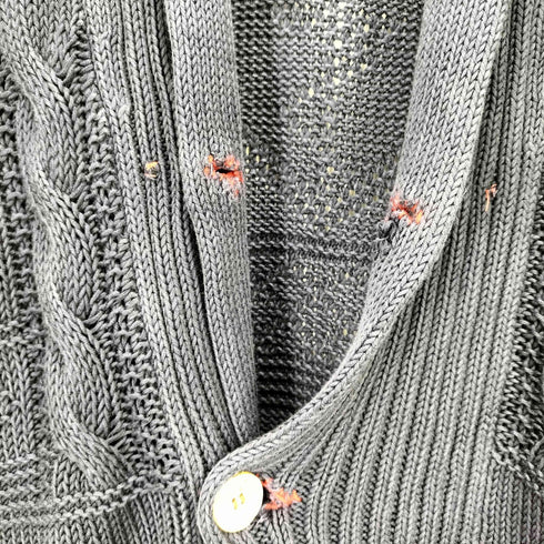 ポロジーンズカンパニーラルフローレン POLO JEANS COMPANY RALPH LAUREN 90-00s シェルボタン ショールカラー ケーブル編み カーディガン メンズ import:L