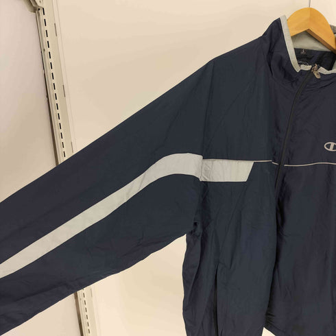 チャンピオン Champion ロゴプリント 目あり サイドライン 裏地メッシュ スタンドネック ジップアップ ジャケット メンズ import:L