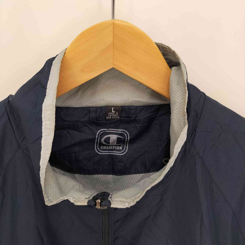 チャンピオン Champion ロゴプリント 目あり サイドライン 裏地メッシュ スタンドネック ジップアップ ジャケット メンズ import:L
