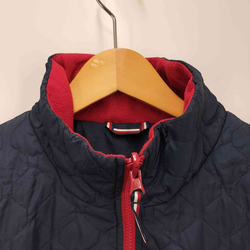 トミーヒルフィガー TOMMY HILFIGER ロゴワッペン スタンドネック ジップアップ キルティングジャケット メンズ import:L