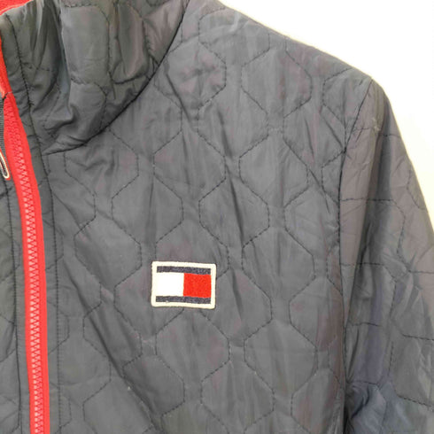 トミーヒルフィガー TOMMY HILFIGER ロゴワッペン スタンドネック ジップアップ キルティングジャケット メンズ import:L