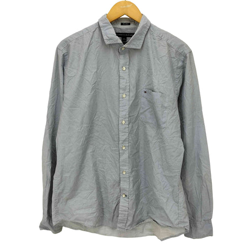 トミーヒルフィガー TOMMY HILFIGER 80's 2PLY CUSTOM FIT ワイドカラーシャツ メンズ import:L
