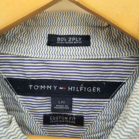 トミーヒルフィガー TOMMY HILFIGER 80's 2PLY CUSTOM FIT ワイドカラーシャツ メンズ import:L