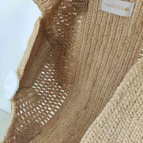 IVAHONA ハンドルレザー フラップ カゴ バッグ レディース
