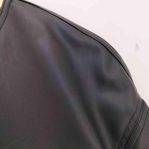ザラ ZARA ショート丈 ノーカラー フェイクレザージャケット レディース import:XS