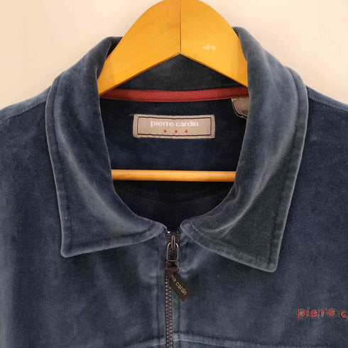 ピエールカルダン pierre cardin ロゴ刺繍 ベロア ジップアップジャケット メンズ import:L