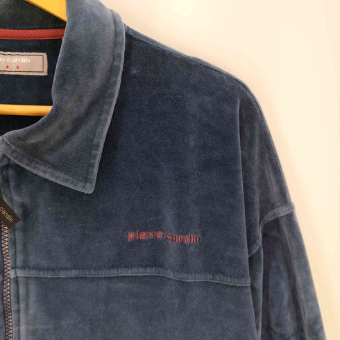 ピエールカルダン pierre cardin ロゴ刺繍 ベロア ジップアップジャケット メンズ import:L
