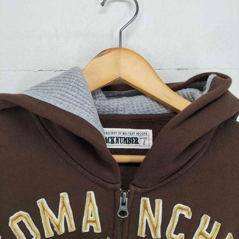 バックナンバー BACK NUMBER COMANCHE フロント刺繍フード裏サーマルジップパーカー メンズ JPN:L