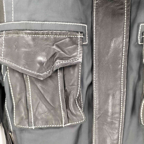 コムサデモードメン COMME CA DU MODE MEN シープレザー ドッキング フーデッド ジャケット Y2K メンズ JPN:M