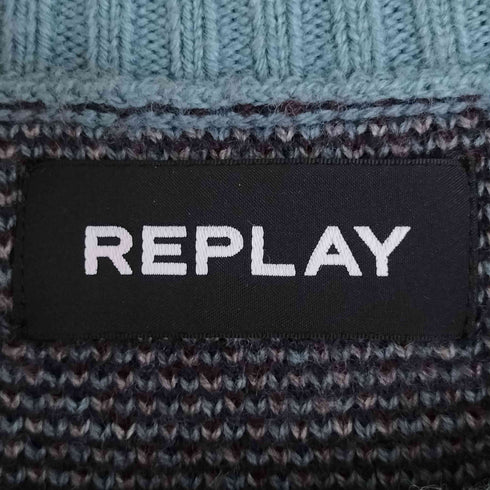 リプレイ REPLAY スカイカモ ウールアクリル クルーネック ニット メンズ import:L