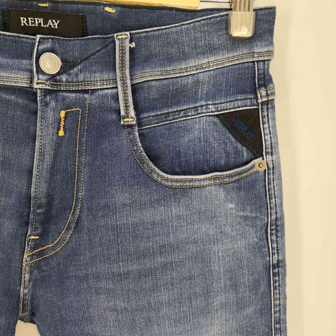 リプレイ REPLAY LENRICK ストラップ付 ダメージ加工 スキニー デニムパンツ メンズ W30/L32