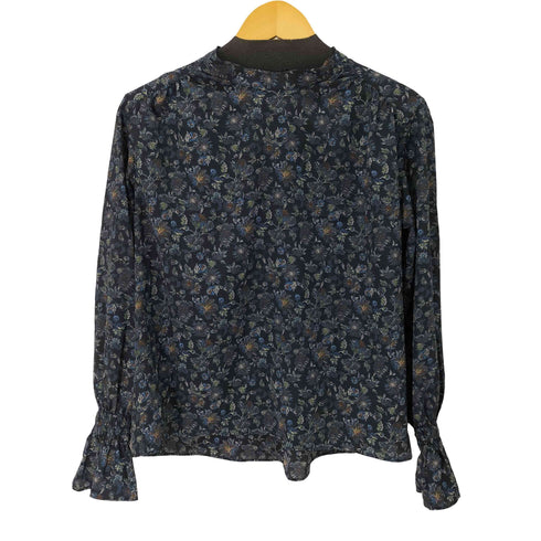 グリーンレーベルリラクシング GREEN LABEL RELAXING CFC フラワー プリント シャーリング カフス ブラウス レディース