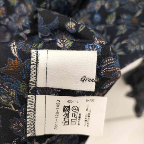 グリーンレーベルリラクシング GREEN LABEL RELAXING CFC フラワー プリント シャーリング カフス ブラウス レディース