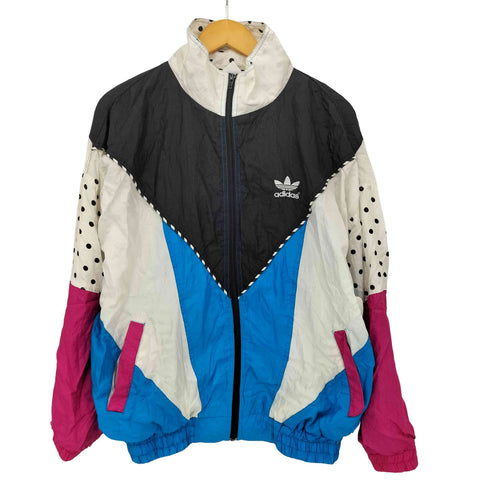 アディダス adidas 90S 銀タグ パッチワーク切替 トラックジャケット レディース F168