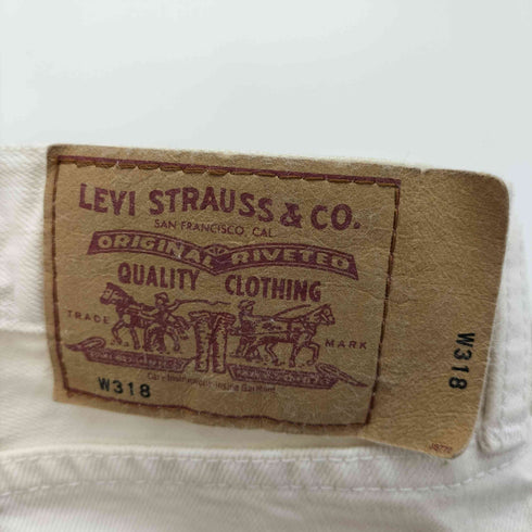 リーバイス Levis 00S W318 ペンキ 加工 ボタンフライ ホワイト デニム パンツ 2002年製 レディース W:30