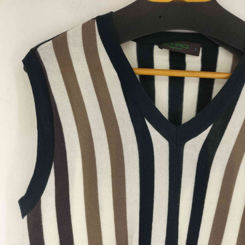 エトロ ETRO イタリア製 ストライプベスト メンズ S
