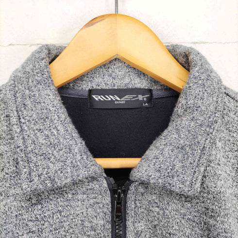 RUN EX ワンポイント刺繍 ジップアップ ボンディングスウェット トラックジャケット メンズ