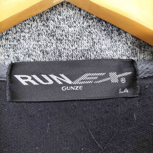 RUN EX ワンポイント刺繍 ジップアップ ボンディングスウェット トラックジャケット メンズ