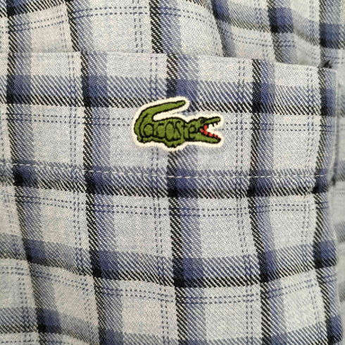 ラコステ LACOSTE ロゴ刺繍チェック柄オックスフォードシャツ メンズ JPN:3