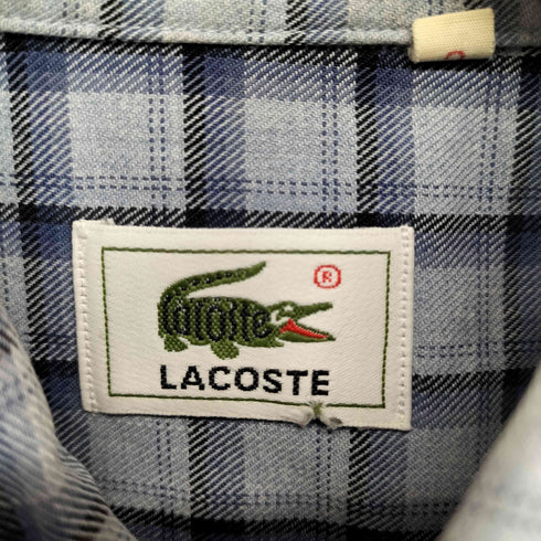 ラコステ LACOSTE ロゴ刺繍チェック柄オックスフォードシャツ メンズ JPN:3