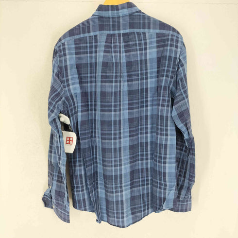 ラルフローレン RALPH LAUREN 90s COSTOM FIT ポニー刺繍シルクリネンチェック柄オックスフォードシャツ メンズ JPN:L