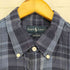 ラルフローレン RALPH LAUREN 90s COSTOM FIT ポニー刺繍シルクリネンチェック柄オックスフォードシャツ メンズ JPN:L