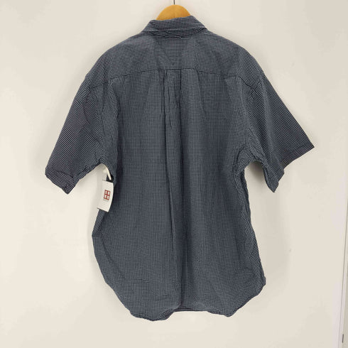 トミーヒルフィガー TOMMY HILFIGER ワンポイント刺繍チェックボタンダウン半袖シャツ メンズ import:XL