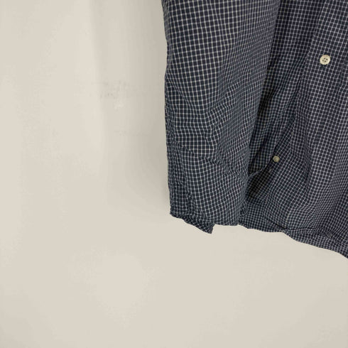 トミーヒルフィガー TOMMY HILFIGER ワンポイント刺繍チェックボタンダウン半袖シャツ メンズ import:XL