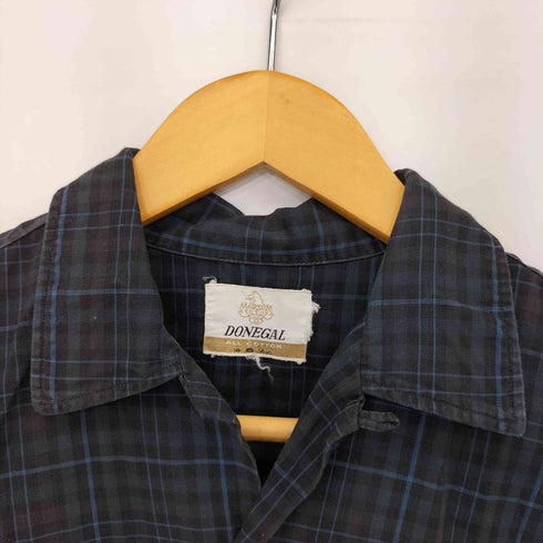 ドネガル DONEGAL 60-70S コットン 開襟 チェック L/S シャツ メンズ 14 1/2