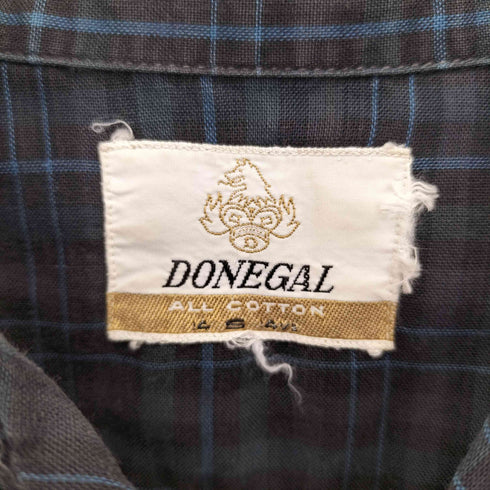 ドネガル DONEGAL 60-70S コットン 開襟 チェック L/S シャツ メンズ 14 1/2