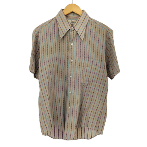 Jayshire 70S コットン ポリ ストライプ S/S シャツ メンズ 15 1/2