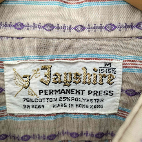 Jayshire 70S コットン ポリ ストライプ S/S シャツ メンズ 15 1/2