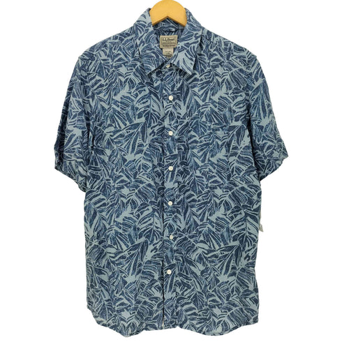 エルエルビーン L.L.Bean 総柄 リネン半袖シャツ アロハ メンズ JPN:L