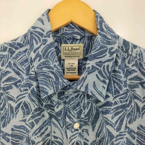 エルエルビーン L.L.Bean 総柄 リネン半袖シャツ アロハ メンズ JPN:L