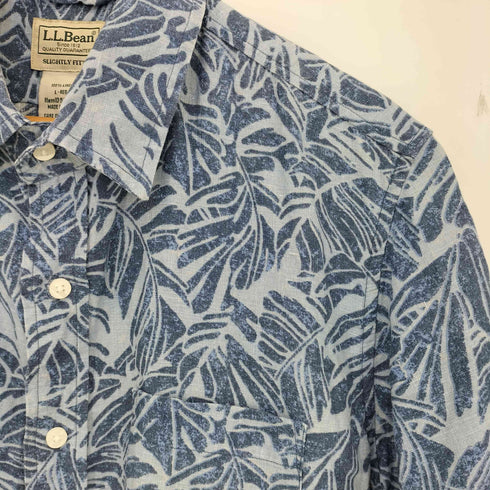 エルエルビーン L.L.Bean 総柄 リネン半袖シャツ アロハ メンズ JPN:L