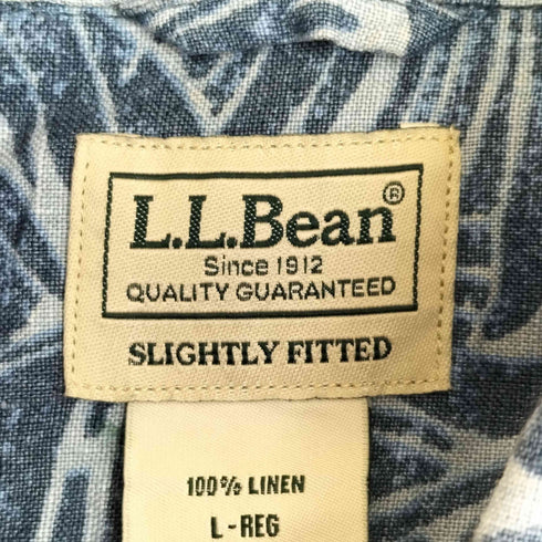 エルエルビーン L.L.Bean 総柄 リネン半袖シャツ アロハ メンズ JPN:L