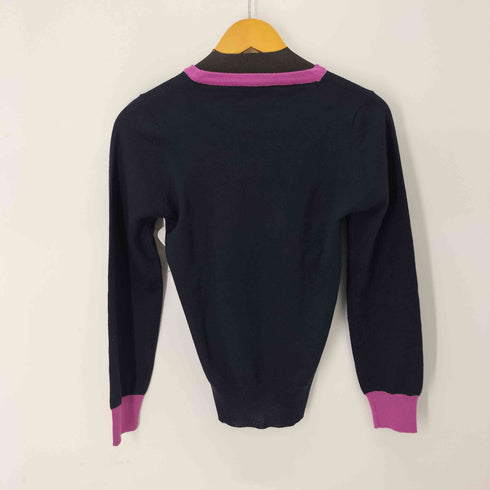 バーニーズニューヨーク BARNEYS NEWYORK イタリア製 ツートン ウールニットセーター レディース import:M