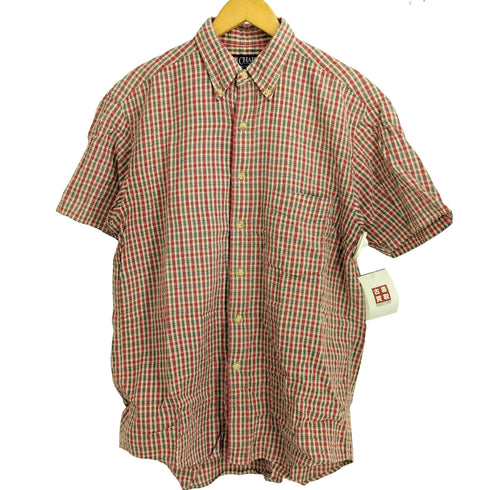 チャップスラルフローレン CHAPS RALPH LAUREN シアサッカー ボタンダウン チェック 半袖 シャツ メンズ import:M