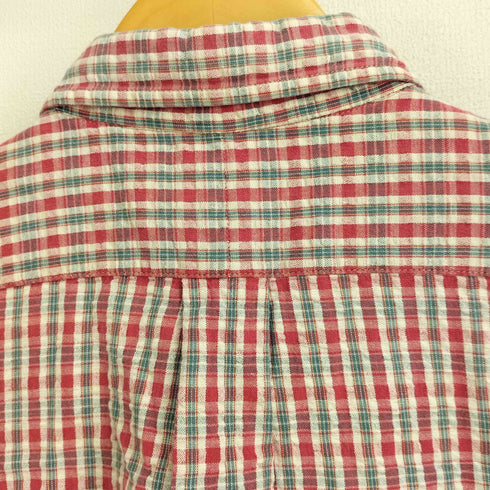 チャップスラルフローレン CHAPS RALPH LAUREN シアサッカー ボタンダウン チェック 半袖 シャツ メンズ import:M