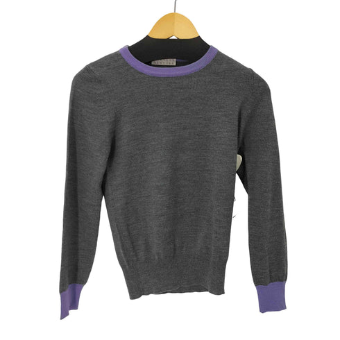 バーニーズニューヨーク BARNEYS NEWYORK イタリア製 ツートン ウールニットセーター レディース import:M