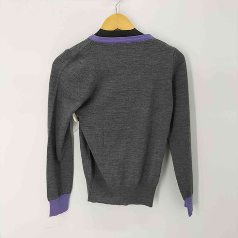 バーニーズニューヨーク BARNEYS NEWYORK イタリア製 ツートン ウールニットセーター レディース import:M