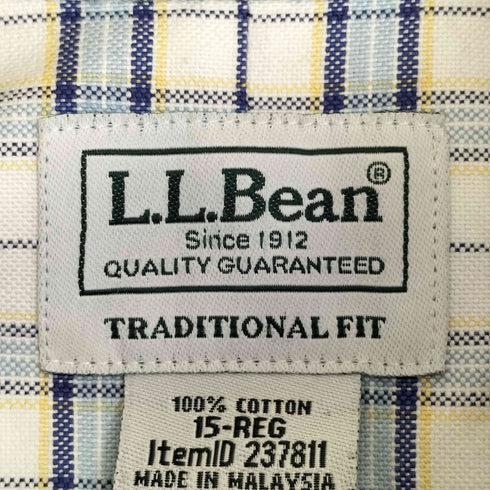エルエルビーン L.L.Bean 半袖 ボタンダウン チェックシャツ メンズ 15-REG